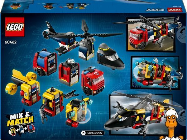 Мамалюк - Конструктор LEGO City Ремікс вертольотів пожежних машин і підводних човнів 874 деталі (60462) LEGO A4-60462