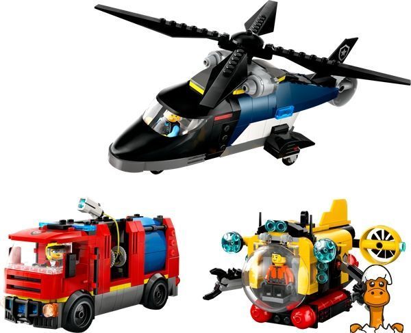 Мамалюк - Конструктор LEGO City Ремікс вертольотів пожежних машин і підводних човнів 874 деталі (60462) LEGO A4-60462