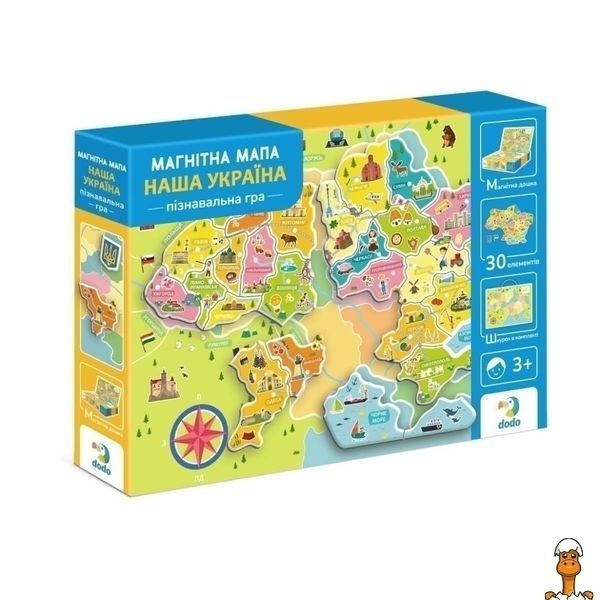Мамалюк - Дитяча розвиваюча гра магнітна мапа України 30 елементів DoDo Toys DoDo Toys RT2-200268