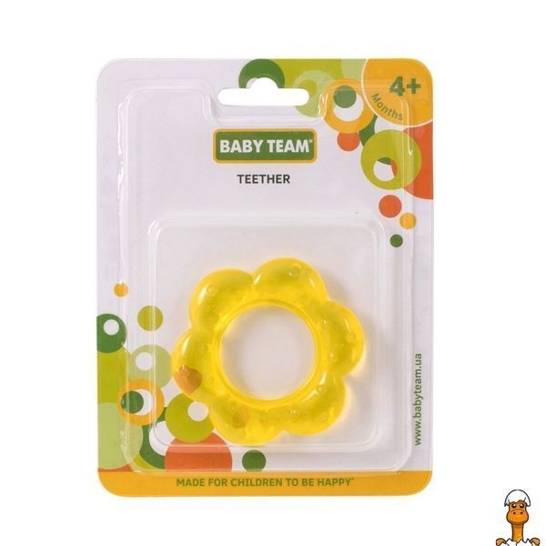 Мамалюк - Силиконовый прорезыватель для зубов детский BABY TEAM BABY TEAM RT2-4005-ЖОВТА-КВІТОЧКА