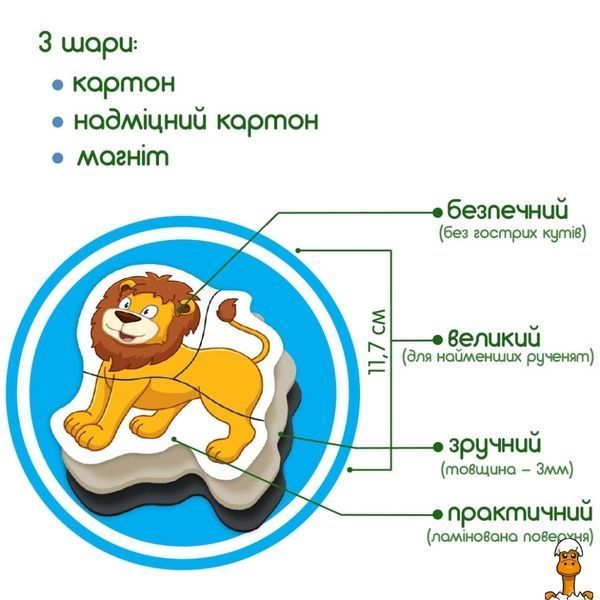 Мамалюк - Магнитные пазлы Зоо для детей Magdum Magdum RT2-ML4031-18-EN