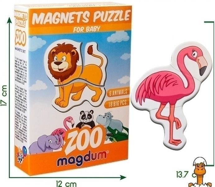 Мамалюк - Магнітні пазли Зоо для дітей Magdum Magdum RT2-ML4031-18-EN