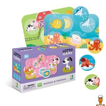 Мамалюк - Настільна гра лото Тварини та їх оселі 6 карток 24 фішки DoDo Toys DoDo Toys RT2-300196
