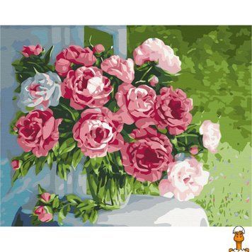 Мамалюк - Картина&nbsp;за&nbsp;номерами Домашні&nbsp;півонії Brushme BS51651 40х50 см Brushme RT2-BS51651