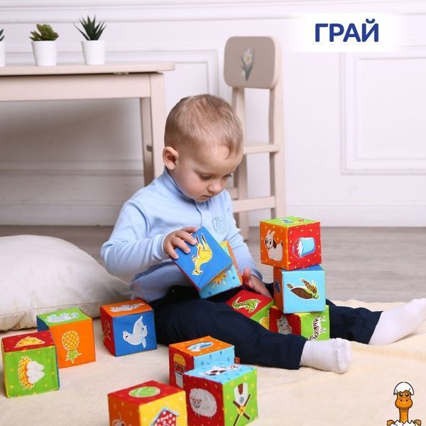 Мамалюк - Набір кубиків тематика тварини для дітей Macik Macik RT2-MC-090601-04