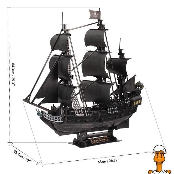 Мамалюк - 3D пазл CubicFun Корабль Черной Бороды Месть Королевы Анны большой (T4018h) Cubic Fun Cubic Fun A4-T4018H