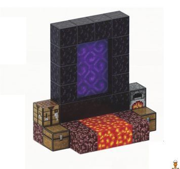 Мамалюк - Магнітний конструктор Майнкрафт Пекельна брама з 32 блоків Mindcraft Mindcraft M5-MC-043
