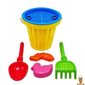 Мамалюк - Дитячий пісочний набір лопатка граблі пасочки жовтий MToys MToys RT2-S0004-YELLOW