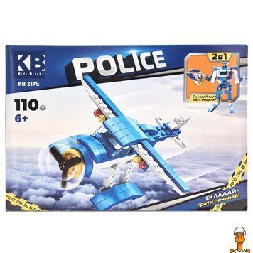 Мамалюк - Конструктор детский Полицейский 2 в 1 110 деталей Limo Toy Limo Toy RT2-KB-217E