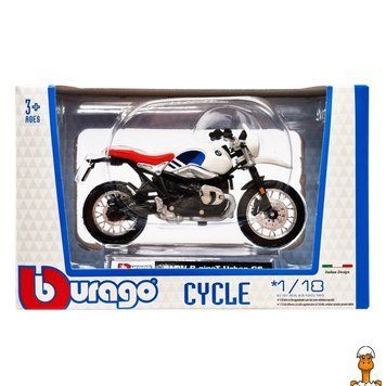 Мамалюк - Модель мотоцикла дитяча BMW R nineT Urban GS масштаб 1:18 Bburago Bburago RT2-18-51030-6