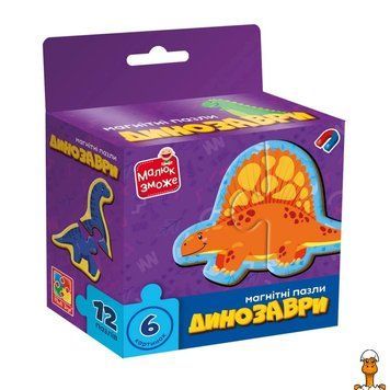Мамалюк - Дитячі магнітні пазли Динозаври 6 картинок Vladi Toys Vladi Toys RT2-VT1733-01