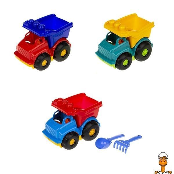 Мамалюк - Іграшковий самоскид з набором для пісочниці Colorplast Colorplast RT2-0169-BLUE-RED