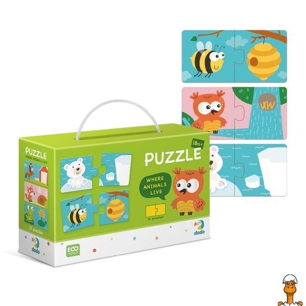 Мамалюк - Пазл детский Зверята и их домики 24 детали DoDo Toys DoDo Toys RT2-300117