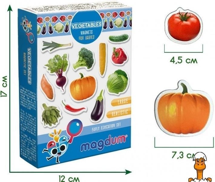 Мамалюк - Детский набор магнитов Овощи Magdum Magdum RT2-ML4031-12-EN