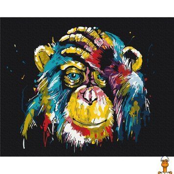 Мамалюк - Картина за номерами Барвиста шимпанзе BS25714 40x50 см Brushme Brushme RT2-BS25714