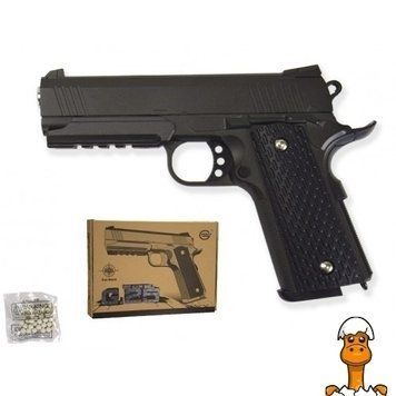 Мамалюк - Страйкбольний пістолет металевий чорний Colt 1911 Rail Galaxy Galaxy RT2-G25