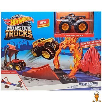 Мамалюк - Ігровий набір автотрек Monster Trucks з однією машинкою Bambi Bambi RT2-MS44-GREY