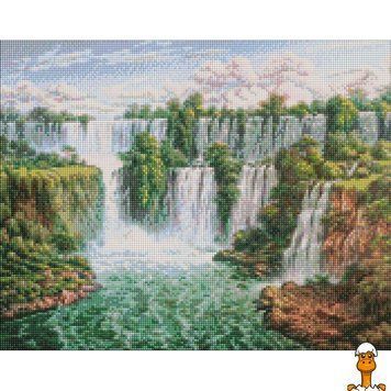 Мамалюк - Алмазная мозаика "живописный водопад"&copy;сергей лобач, 40, детская игрушка, от 10 лет, Идейка AMO7278 идейка RT2-AMO7278
