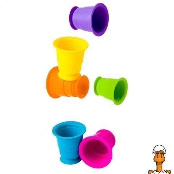 Мамалюк - Тактильна іграшка Fat Brain Toys Suction Kupz М'які чашки 6 штук (FA183-1) Fat Brain Toys A4-FA183-1