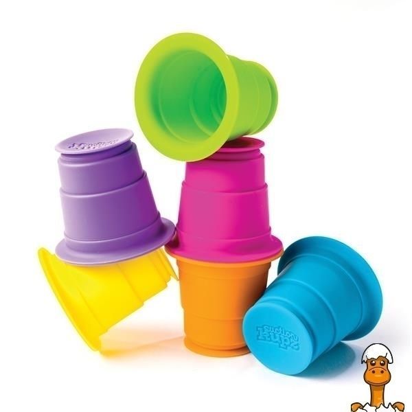 Мамалюк - Тактильна іграшка Fat Brain Toys Suction Kupz М'які чашки 6 штук (FA183-1) Fat Brain Toys A4-FA183-1