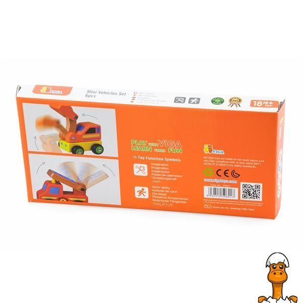 Мамалюк - Набір машинок Viga Toys Спецтранспорт 6 шт. (59621) Viga Toys A4-59621