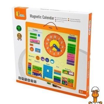 Мамалюк - Магнітний календар Viga Toys із годинником англійською мовою (50377) Viga Toys A4-50377