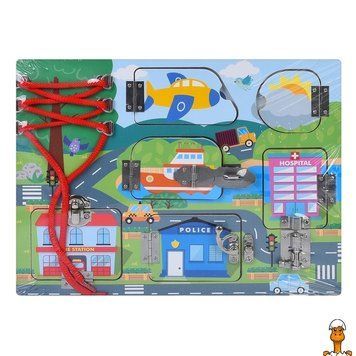 Мамалюк - Дерев'яна іграшка Бізіборд MD 0146-2 ігрове поле 30&times;22,5 см Bambi Bambi RT2-MD-0146-2