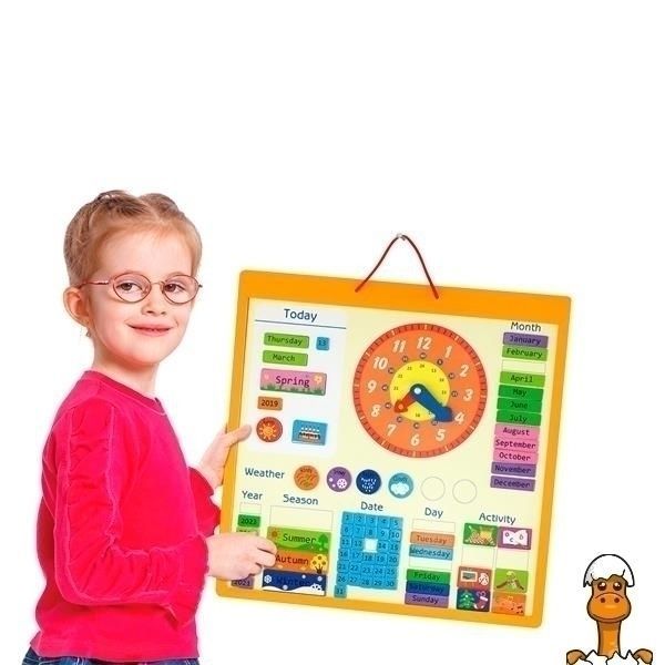 Мамалюк - Магнітний календар Viga Toys із годинником англійською мовою (50377) Viga Toys A4-50377