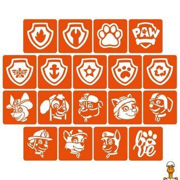 Мамалюк - Набор трафаретов для био-тату Щенячий патруль Fresh Tattoo Fresh Tattoo RT2-PAW-PATRUL-5X5-18-1