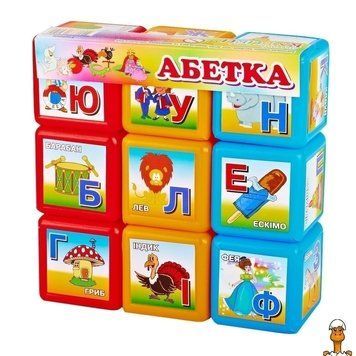 Мамалюк - Дитячі розвиваючі кубики Абетка 9 шт. MToys MToys RT2-06041