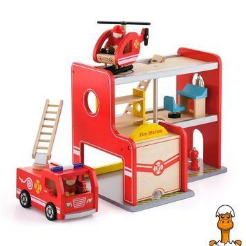 Мамалюк - Дерев'яний ігровий набір Viga Toys Пожежна станція (50828) Viga Toys A4-50828
