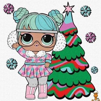 Мамалюк - Картина по номерам 25x25 см для детей с сюжетом L.O.L. Surprise! Jolly Vibes Bon Bon Идейка идейка RT2-KHO1329